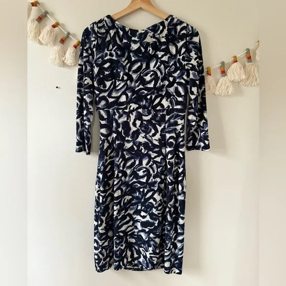 Lauren Ralph Lauren Printed Faux Wrap Ruched Sheath Midi Dress Modest Missy 10 - Picture 2 of 9